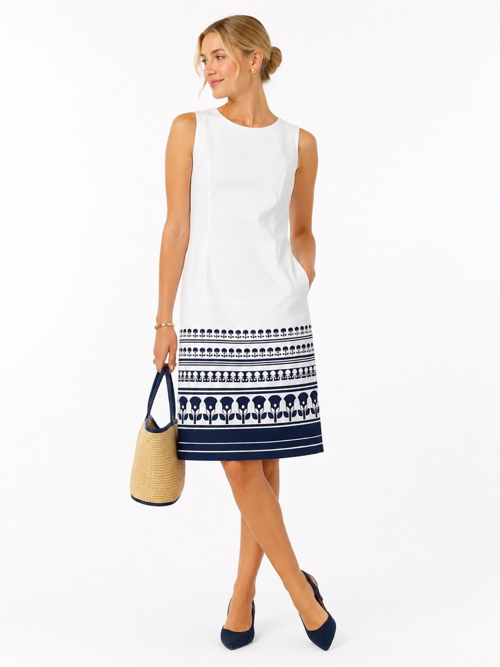 Brooks Brothers 346 Cotton Shift Dress 10 Nautical Coastal Grandmother Old Money